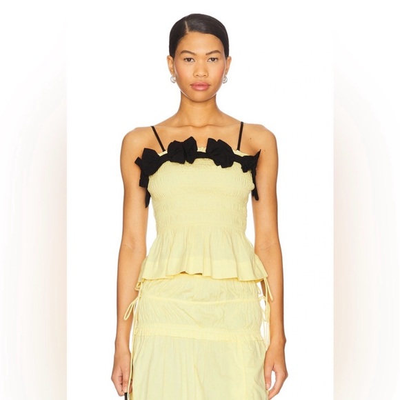 Damson Madder Tops - Damson Madder Bea Cami in Butter Yellow Size 8